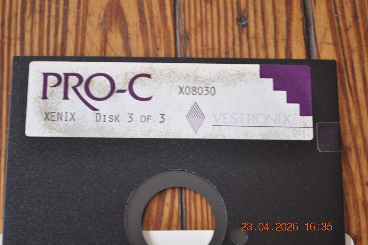 Vintage Pro-C for Xenix  Rare 5.25 Floppy Disk Set (disk 1-3)