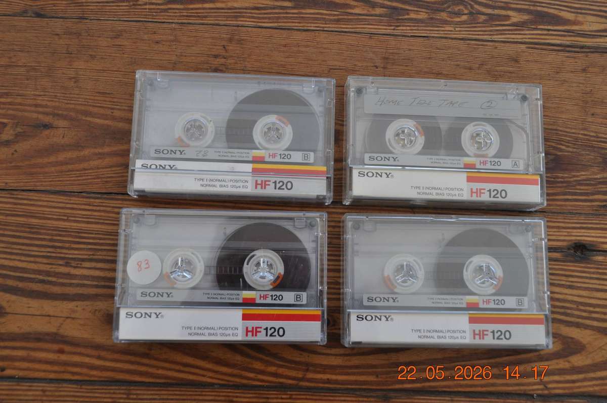 Vintage Sony HF 120 Cassettes x 4