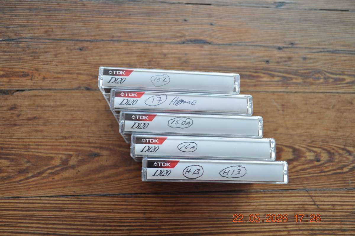 Vintage TDK D120 Cassettes x 5