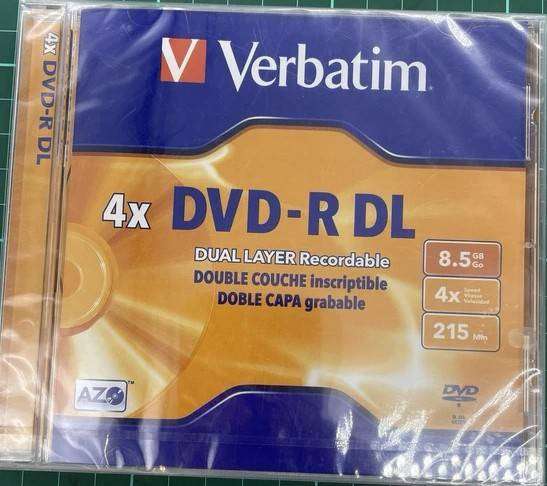 VERBATIM 8.5 GB 4x Speed DVD-R DL Dual Layer Recordable Disc (NEW SEALED)