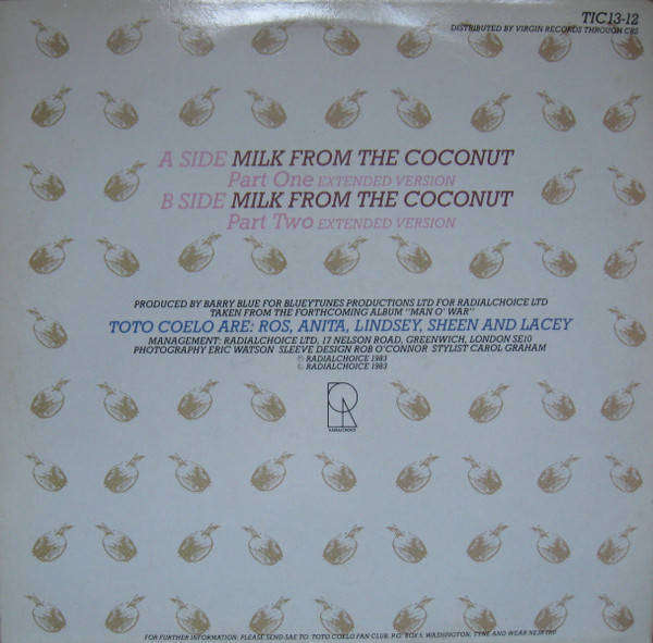 Toto Coelo - Milk From The Coconut (Vinyl 12" Maxi Single) TIC 13-12
