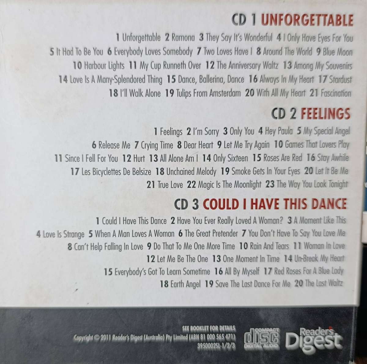 Readers Digest Unforgettable Great Romantic Memories - (3 set CD)