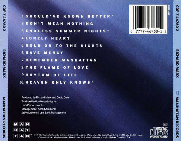 Richard Marx - Richard Marx (CD)