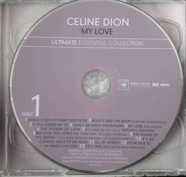 Celine Dion - My Love (Ultimate Essential Collection) CD Double