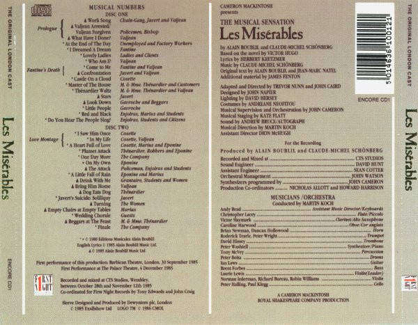 Les Misérables - The Original London Cast (CD Double)