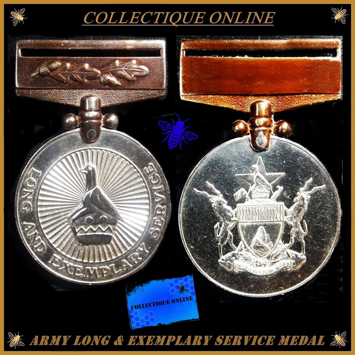 ZIMBABWE : A collector's item : RARE :  ORIGINAL MEDAL for Army Long & Exemplary Service Medal