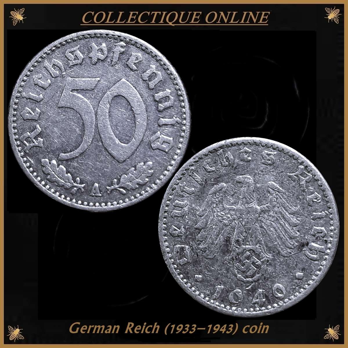 Third Reich : German Reich (1933-1943) : 50 Reichspfennig 1940 (A) : 1 of 3 Coin in Good Condition