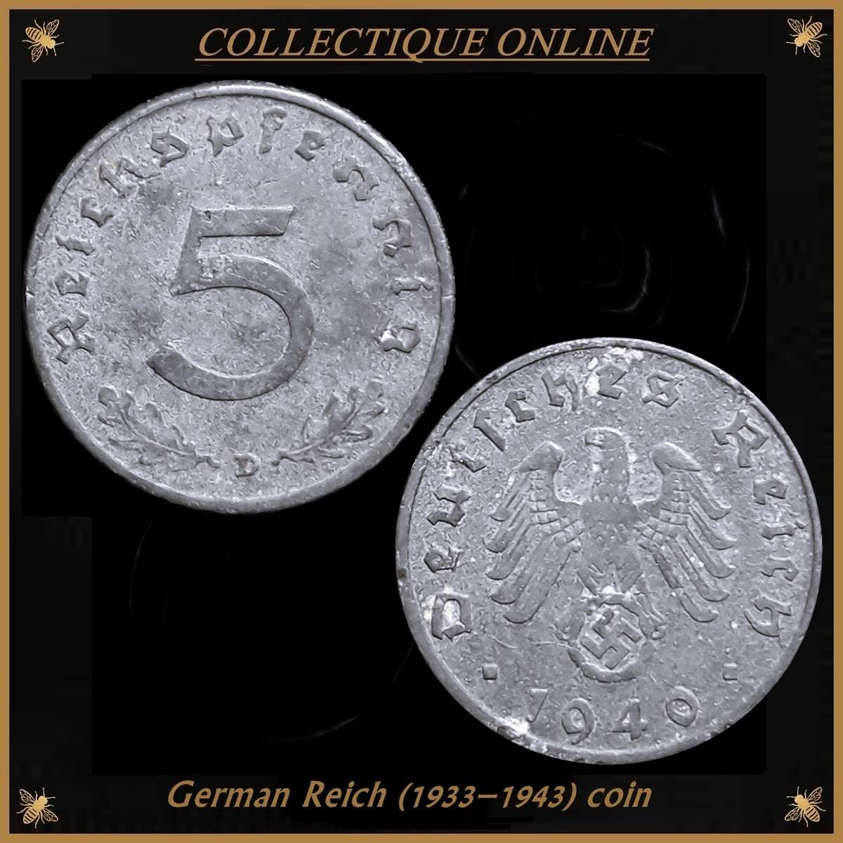 Third Reich : German Reich (1933-1943) : 5 Reichspfennig 1940 : Circ. Coin in Good Condition.