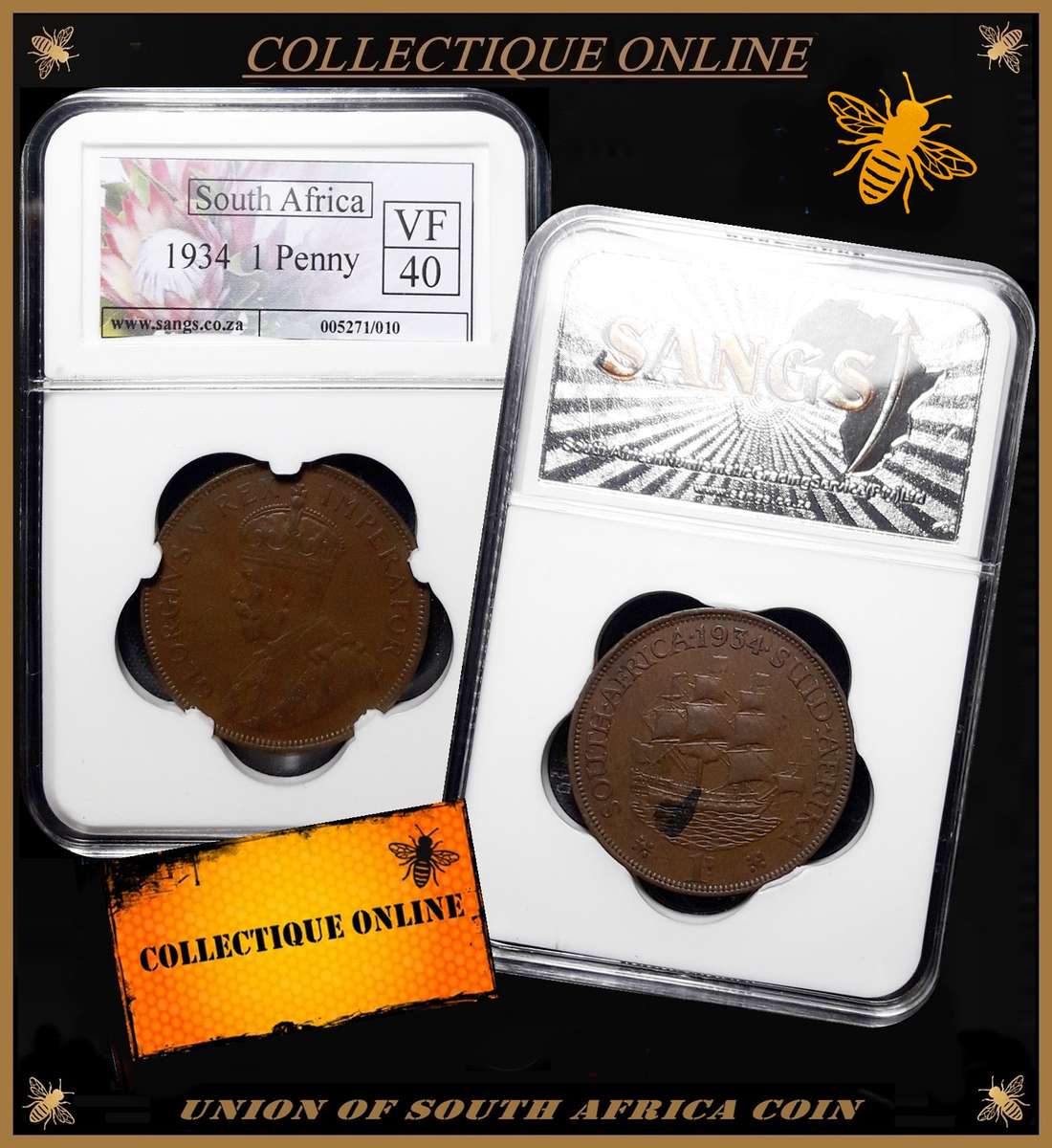 1934 : UNION of S. A. : 1 PENNY : GRADED VF 40 ? ERROR in The Slab Label?