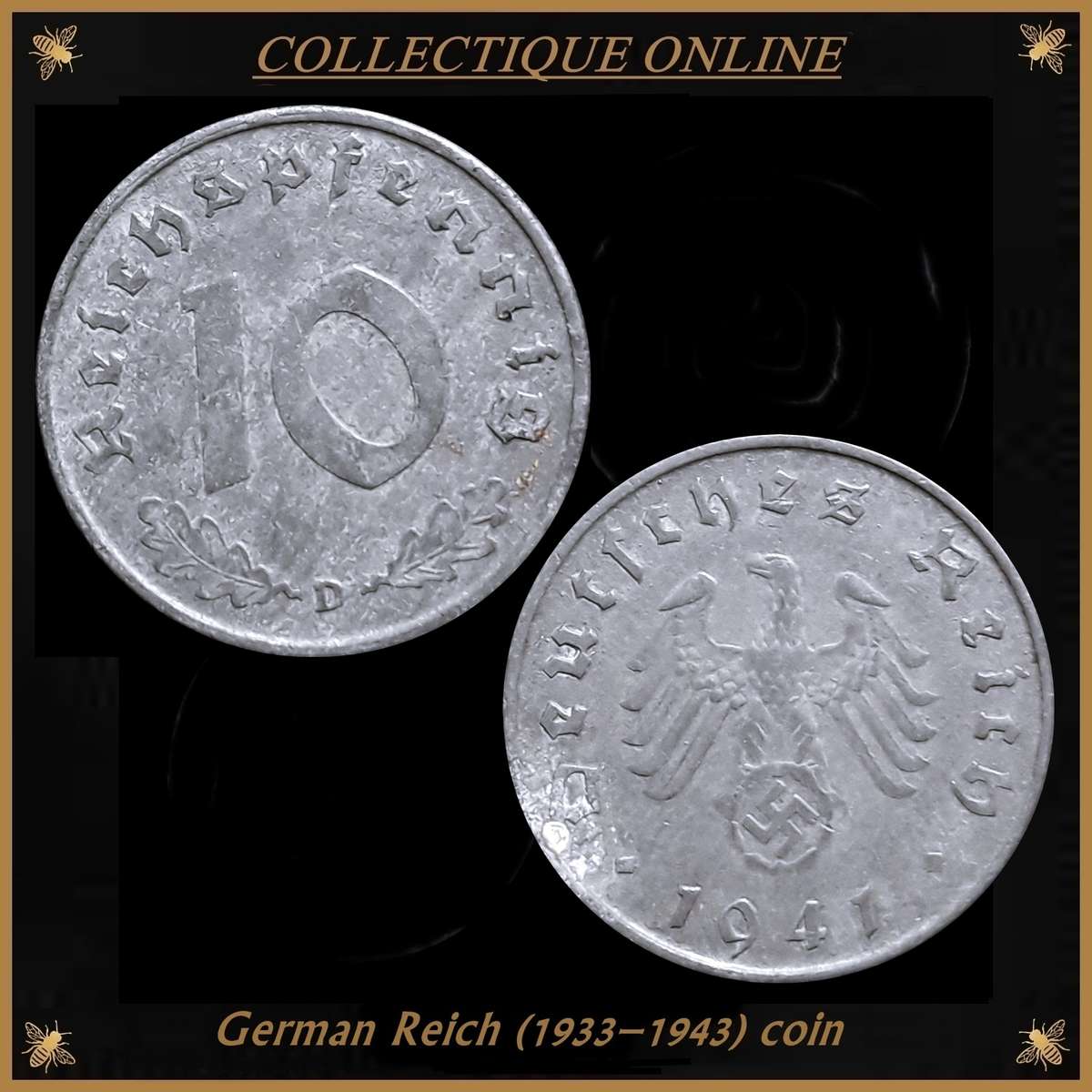 Third Reich : German Reich (1933-1943) : 10 Reichspfennig 1941 : Circ. Coin in Good Condition.
