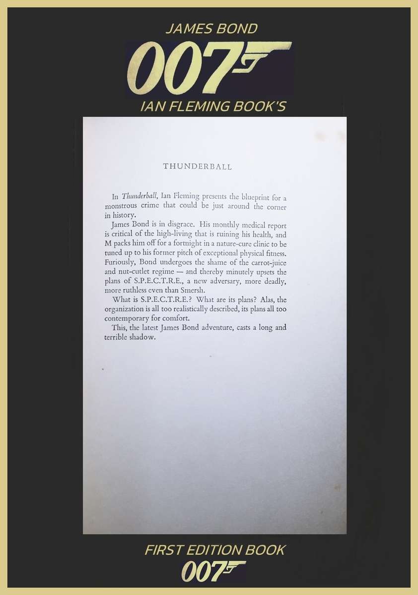 FIRST EDITION 1961 : IAN FLEMING JAMES BOND : THUNDERBALL.