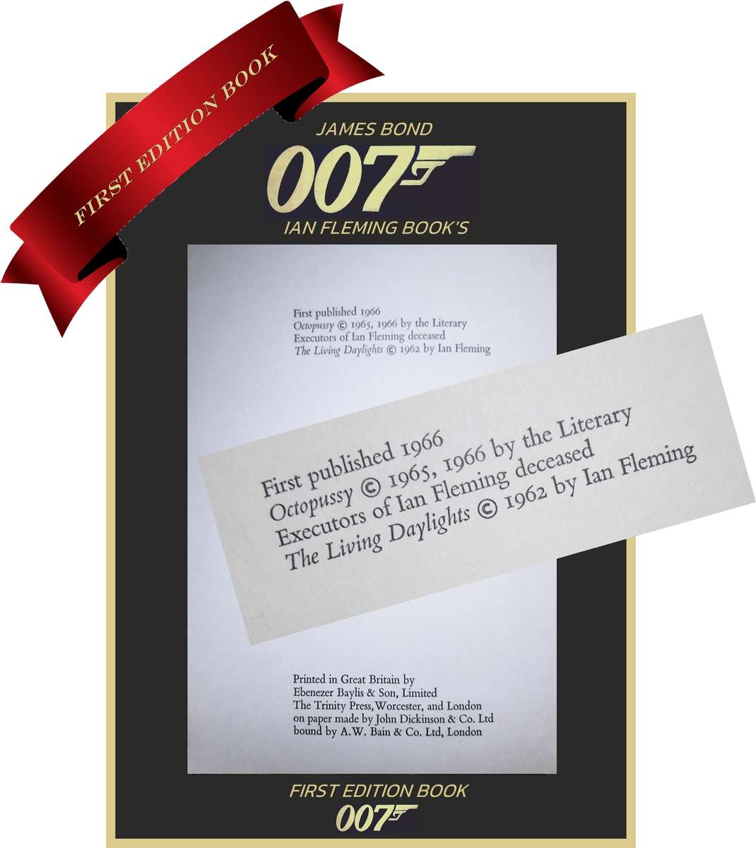 FIRST EDITION 1966 : IAN FLEMING JAMES BOND : OCTOPUSSY AND THE LIVING DAYLIGHTS.