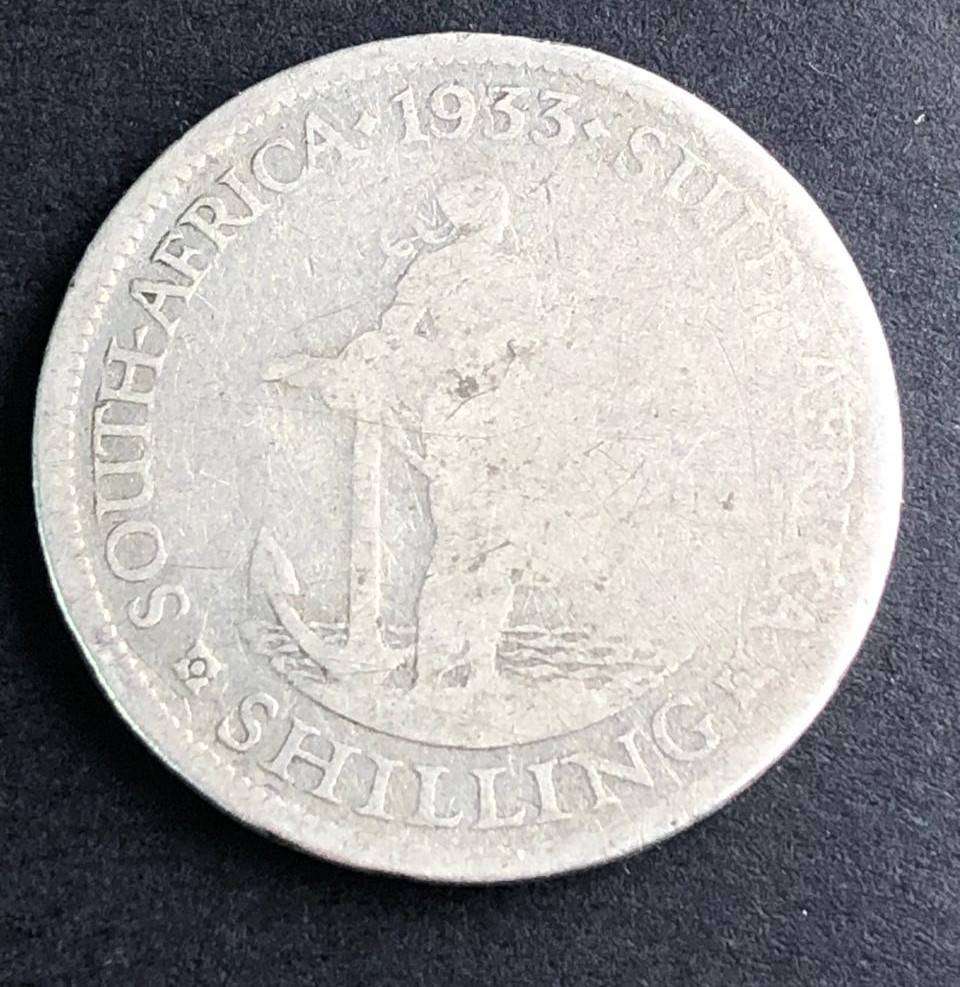 1933 silver SA One Shilling George V