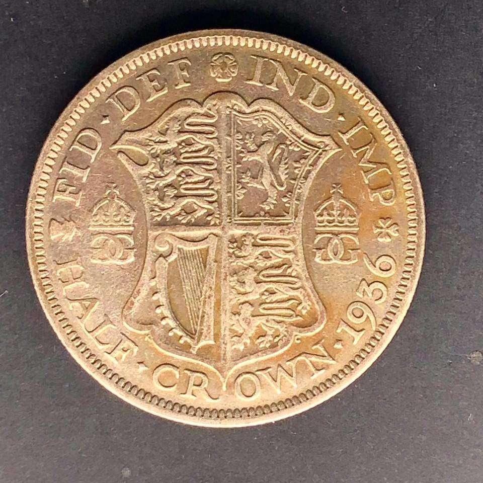 1936 GB George V SILVER Half Crown