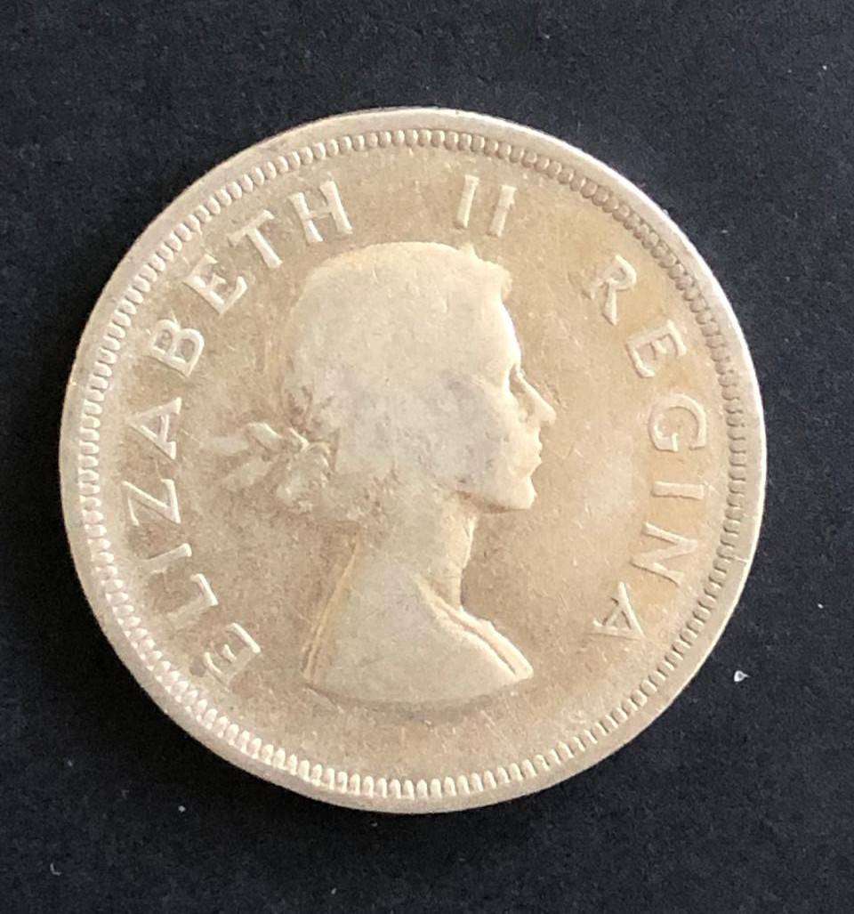 1953 Silver SA Two and a half shillings QE2