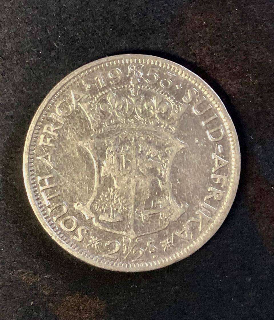 1953 SA SILVER Two and a Half Shillings QE2
