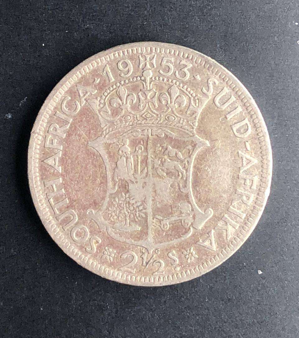 1953 Silver SA Two and a half shillings QE2