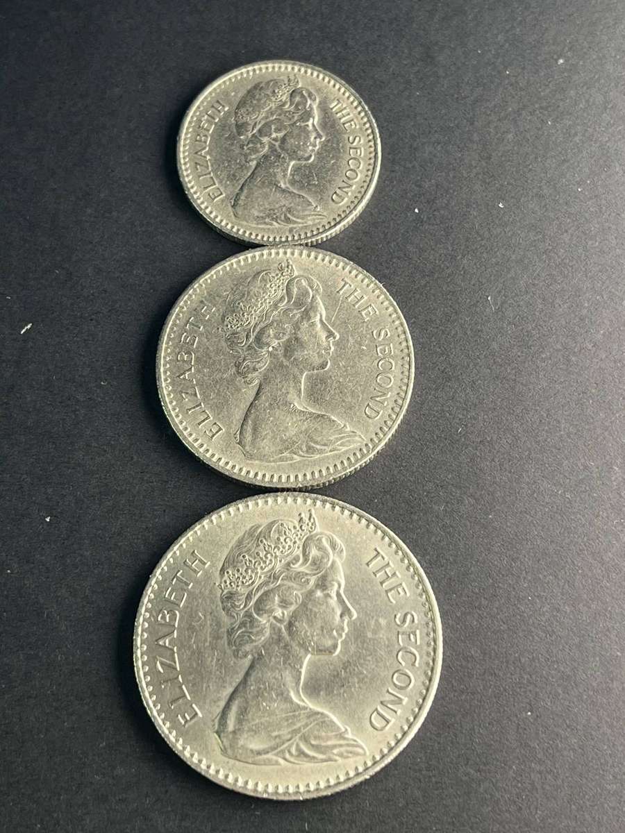 1954 Rhodesian, 10 cents, 20 cents, 25 cents coins