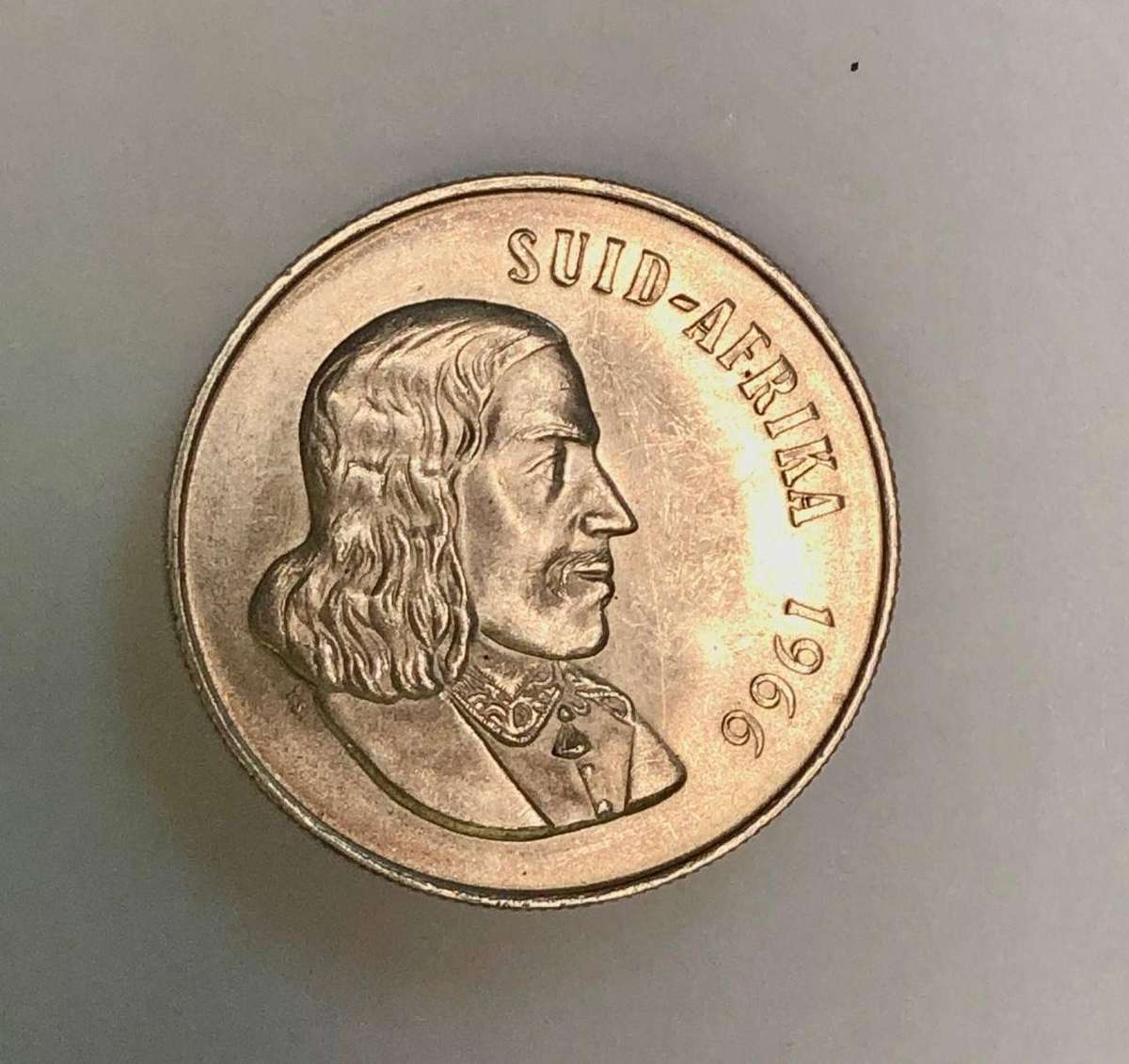 Silver 1966 One Rand Van Riebeek Afrikaans legend