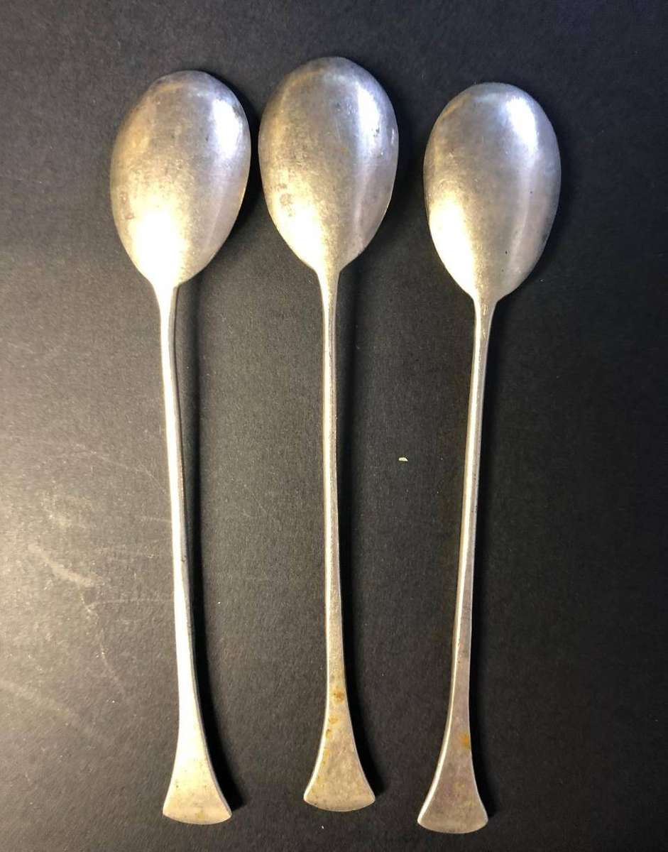 set of 3 ART DECO silver spoons