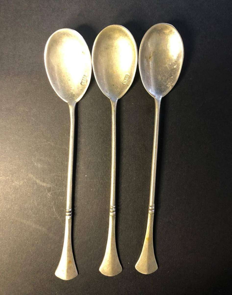 set of 3 ART DECO silver spoons
