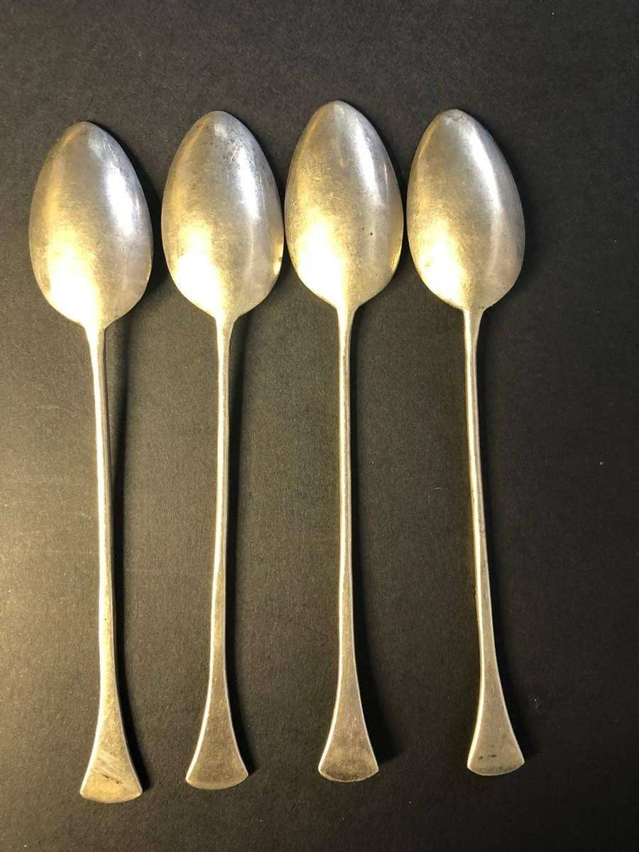 Set of 4 ART DECO silver spoons