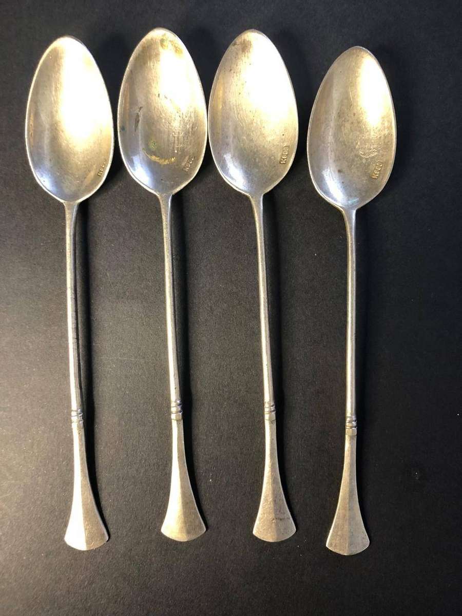 Set of 4 ART DECO silver spoons