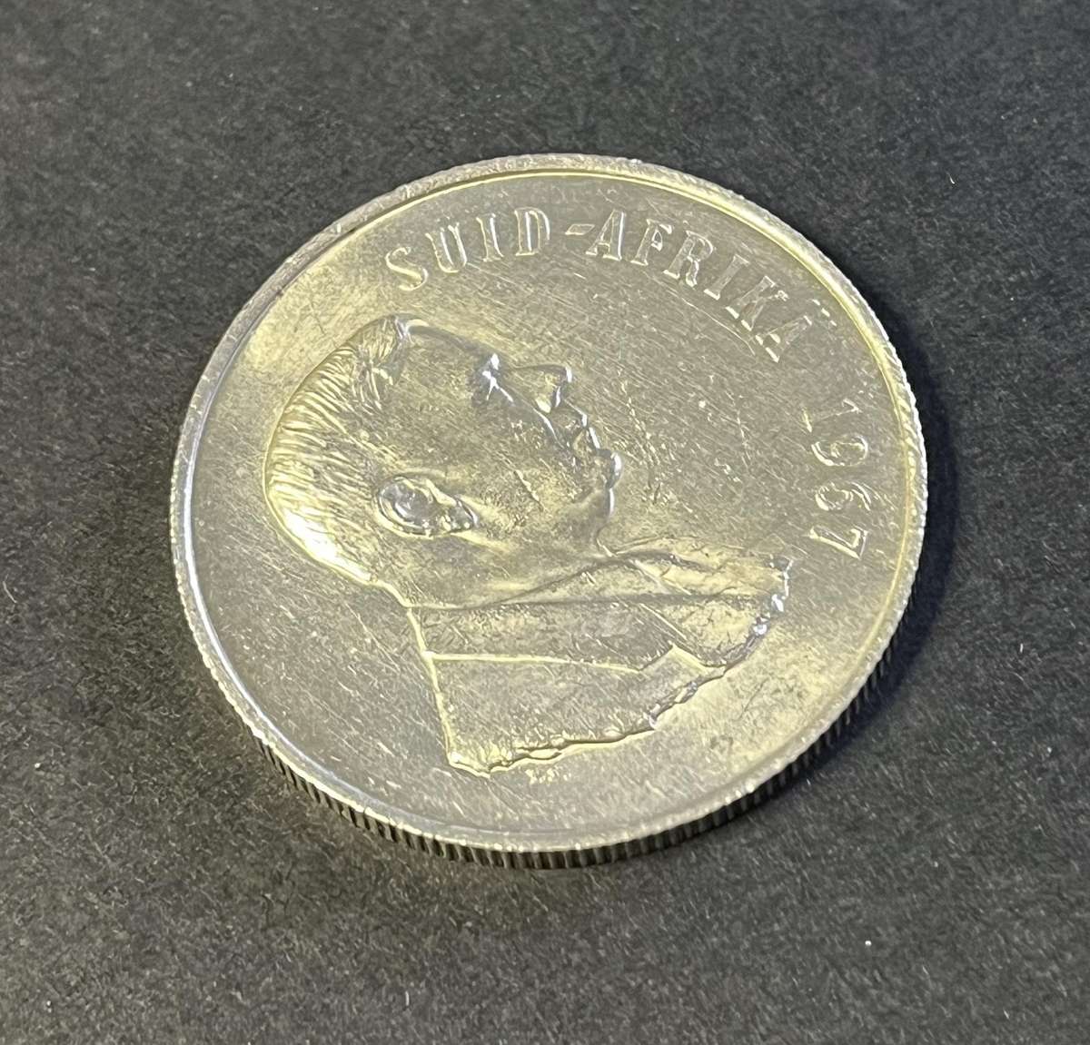 1967 One Rand  Silver H. Verwoerd Afrikaans legend