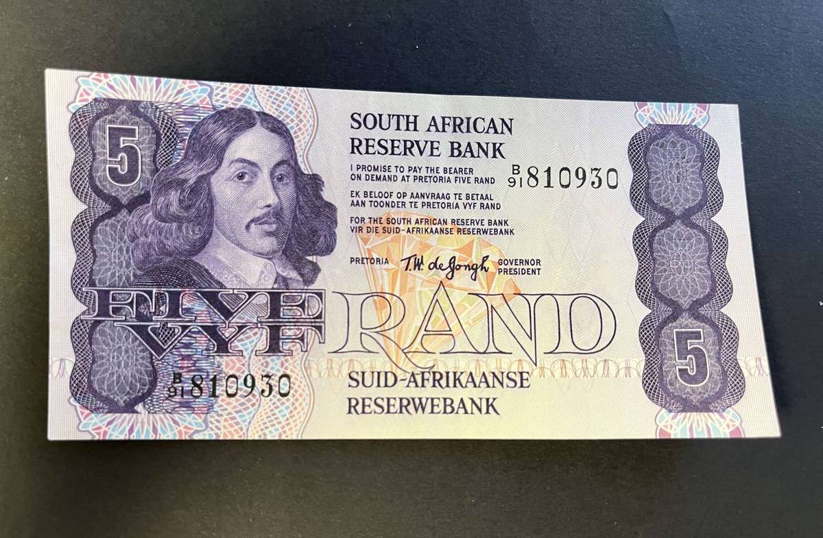 1978 UNC Five Rand TW de Jong B91