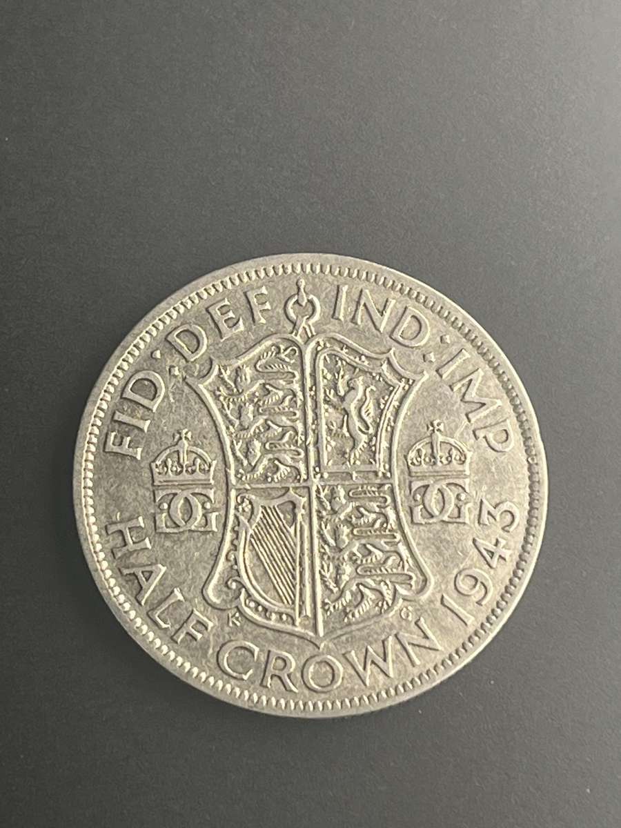GB GeorgeVI Half Crown 1943 Silver .500 14gm