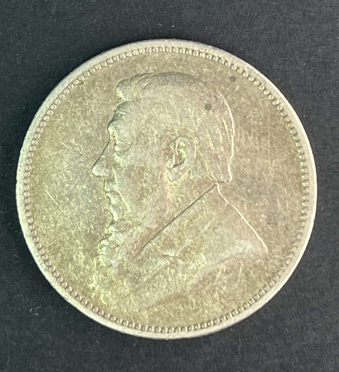 1896 ZAR two shillings silver