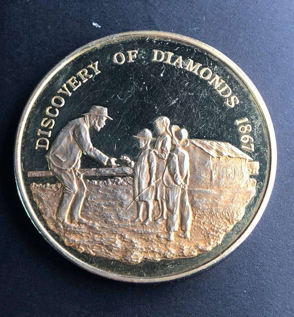 SILVER Medallic History of South Africa. Discovery of diamonds 1867