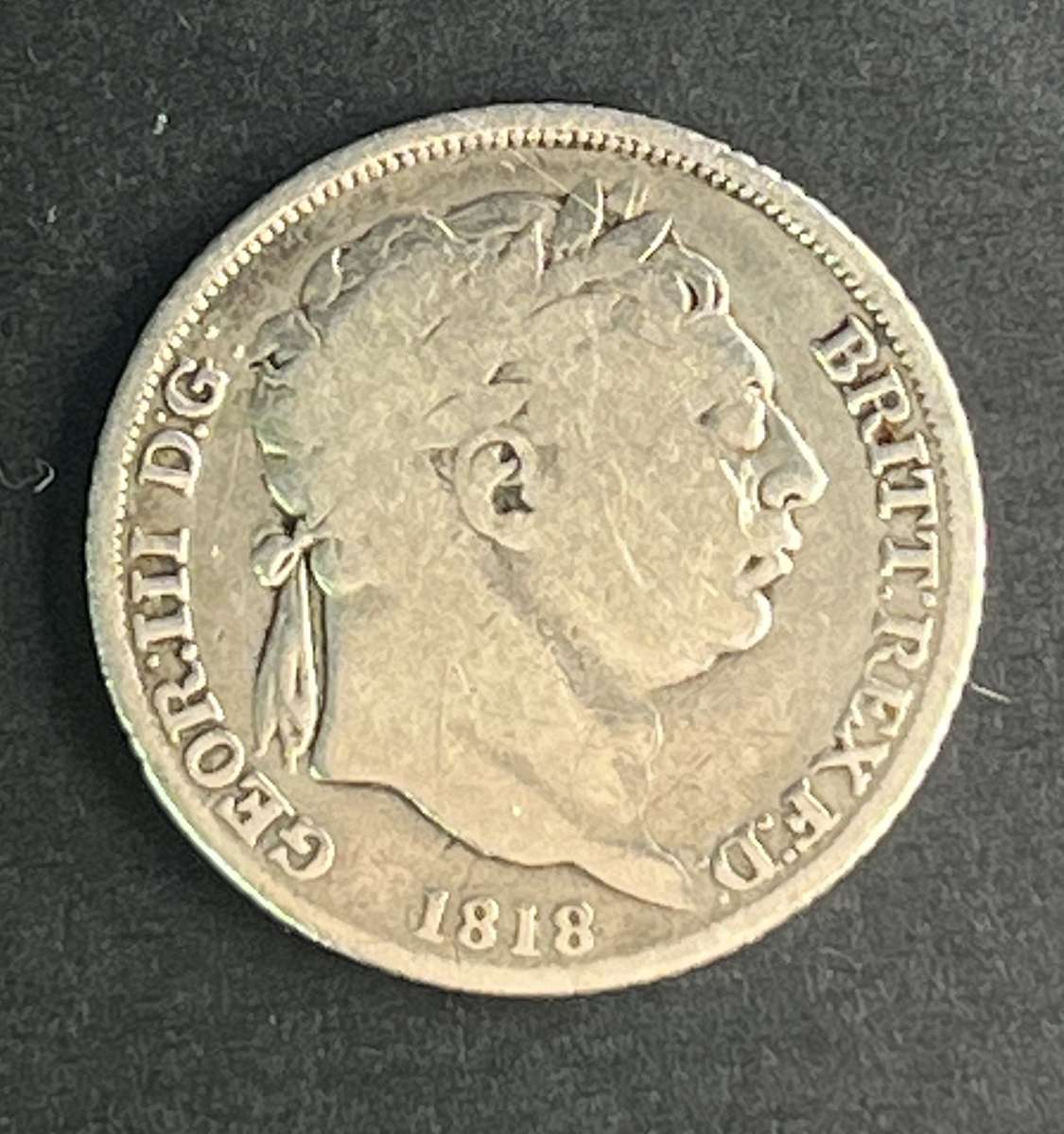 1818 George Third six pence Silver