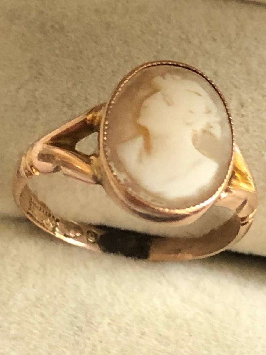 Antique 9ct Gold Cameo Ring