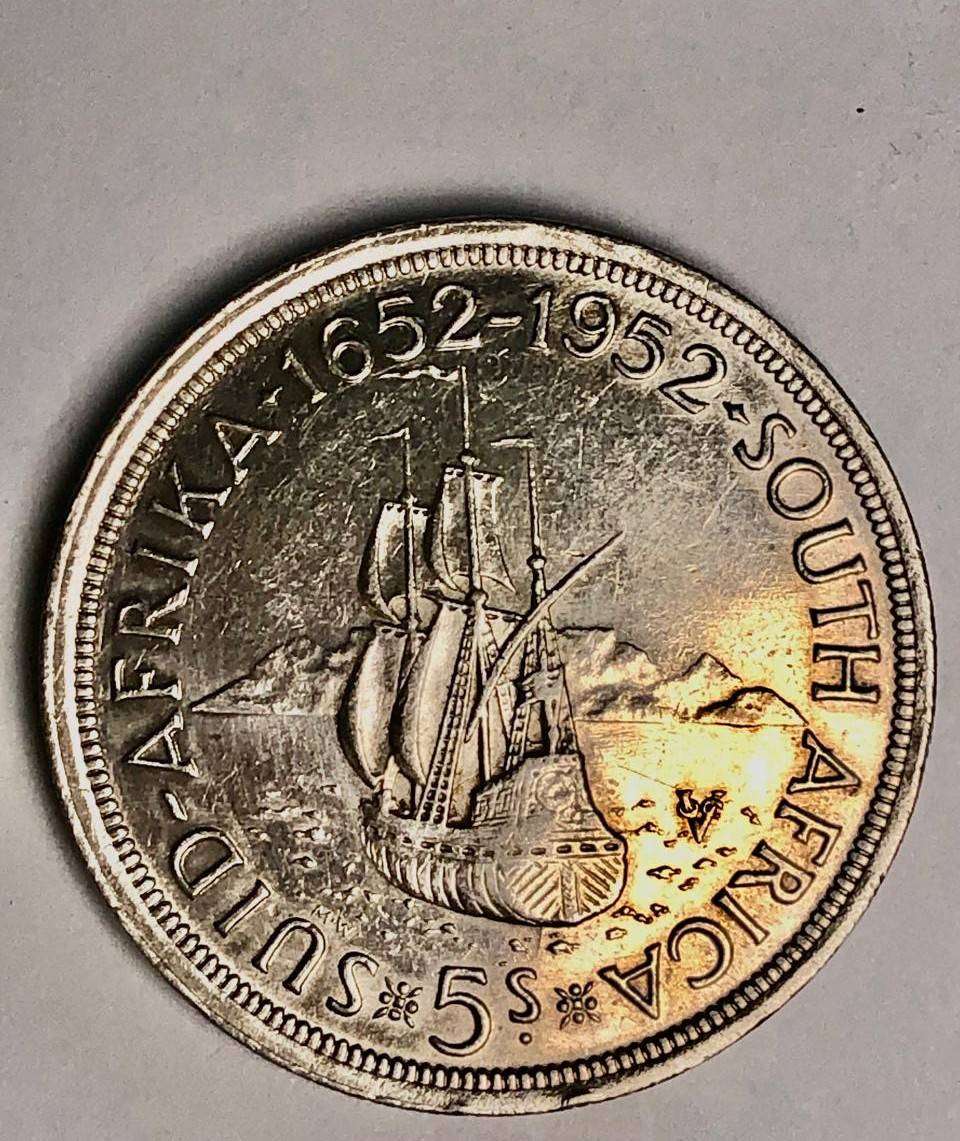 Silver 1952 SA Five shillings