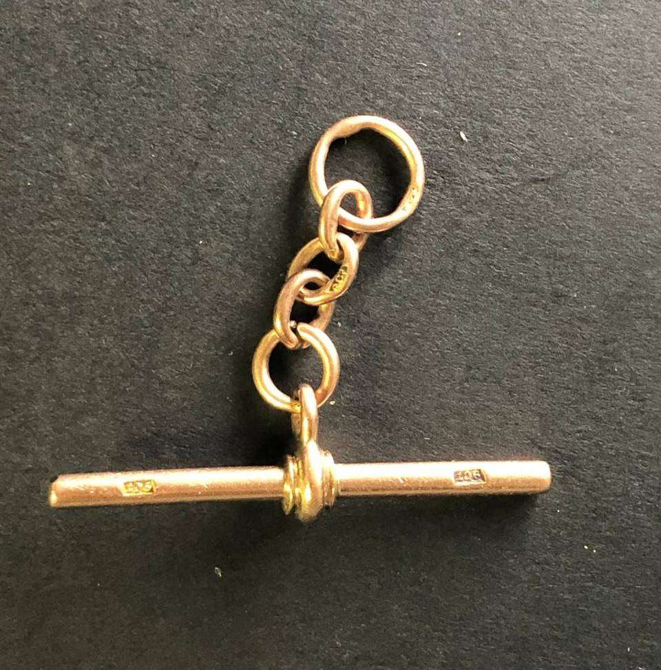 Vintage 9ct Rose Gold T Bar