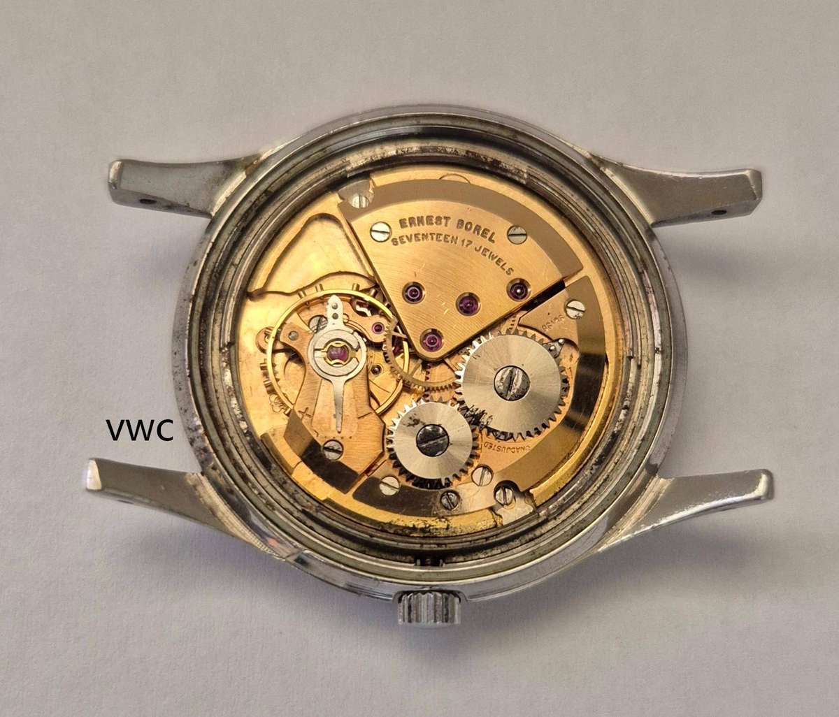 Vintage Earnest Borel men's manual wind watch - working