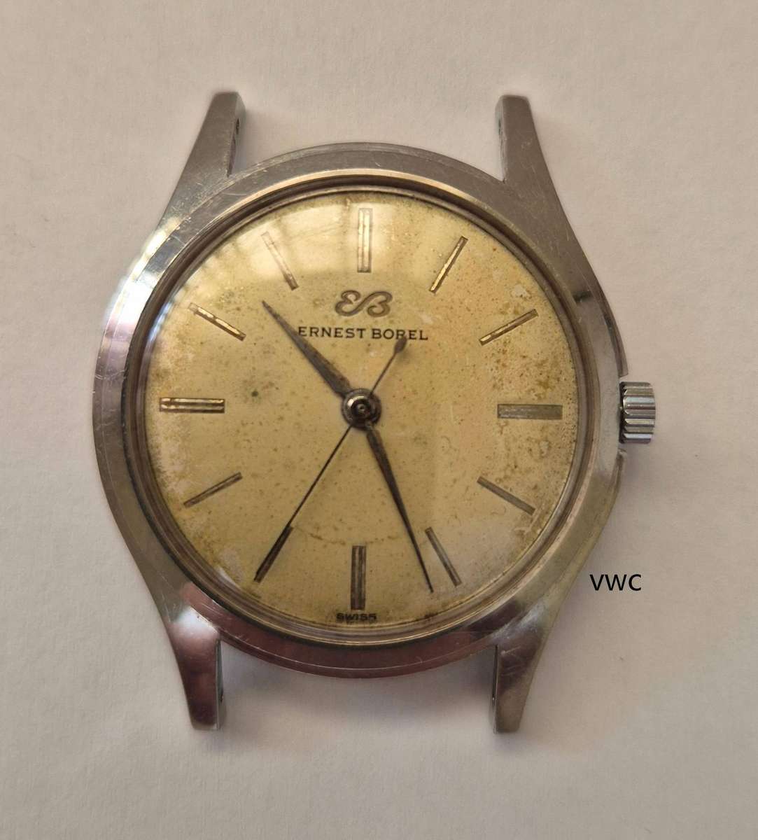 Vintage Earnest Borel men's manual wind watch - working