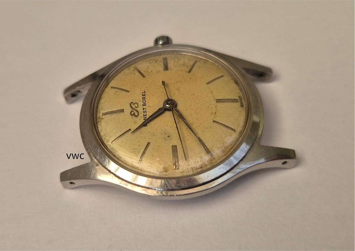 Vintage Earnest Borel men's manual wind watch - working