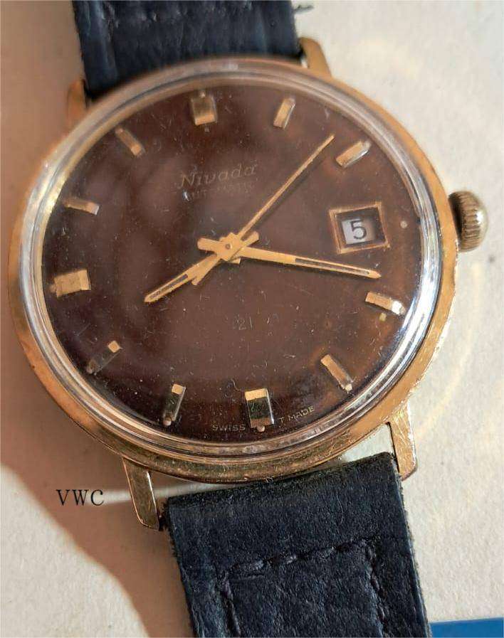 Vintage 1960's men's Nivada 21 automatic watch- not running, needs a service