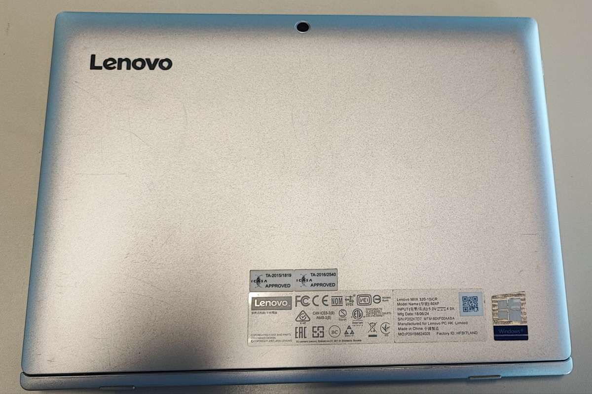 Lenovo miix 320 10icr Windows Tablet with detachable keyboard and charger