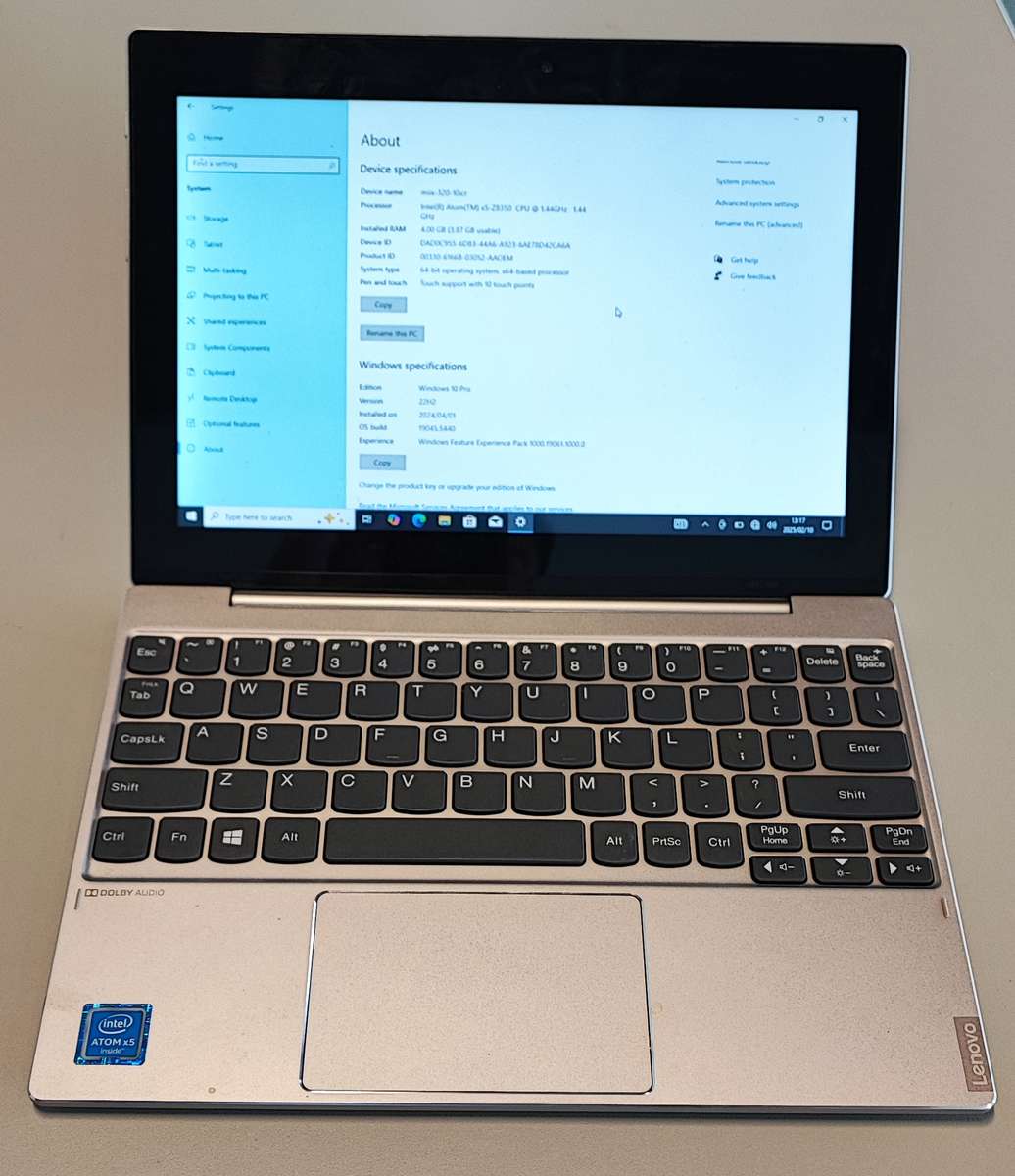 Lenovo miix 320 10icr Windows Tablet with detachable keyboard and charger