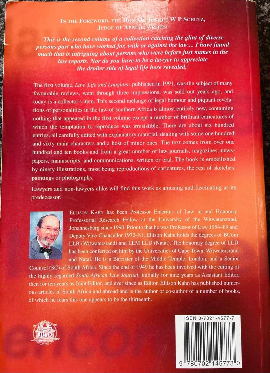 "Law, Life, & Laughter Encore" by Ellison Kahn