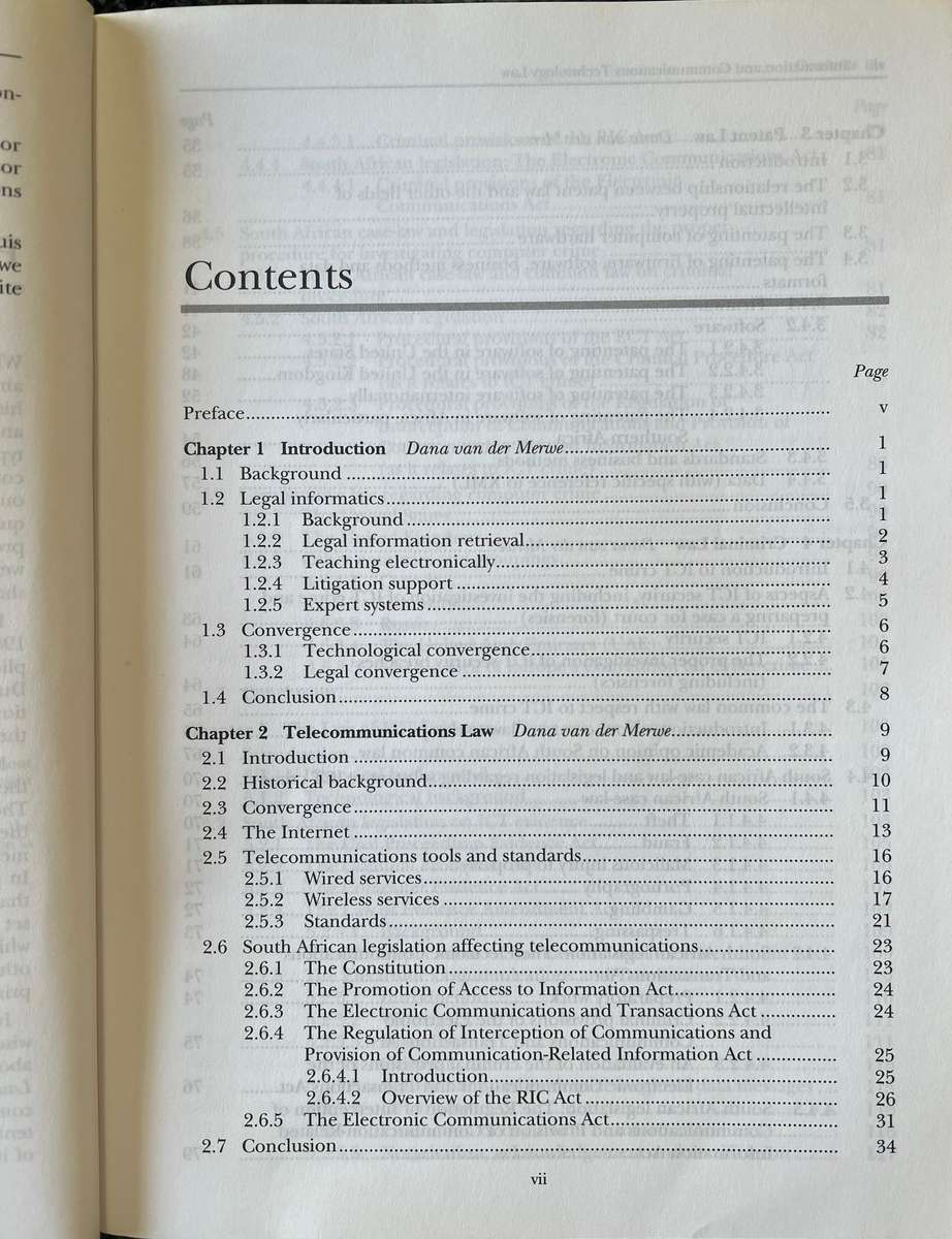 Information and Communications Technology Law by D van der Merwe, A Roos, T Pistorius and S Eiselen