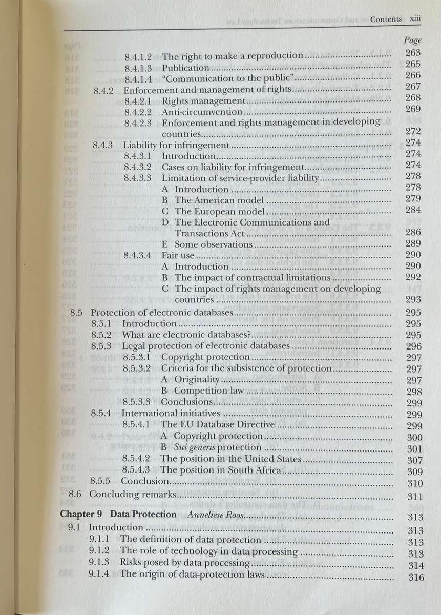 Information and Communications Technology Law by D van der Merwe, A Roos, T Pistorius and S Eiselen