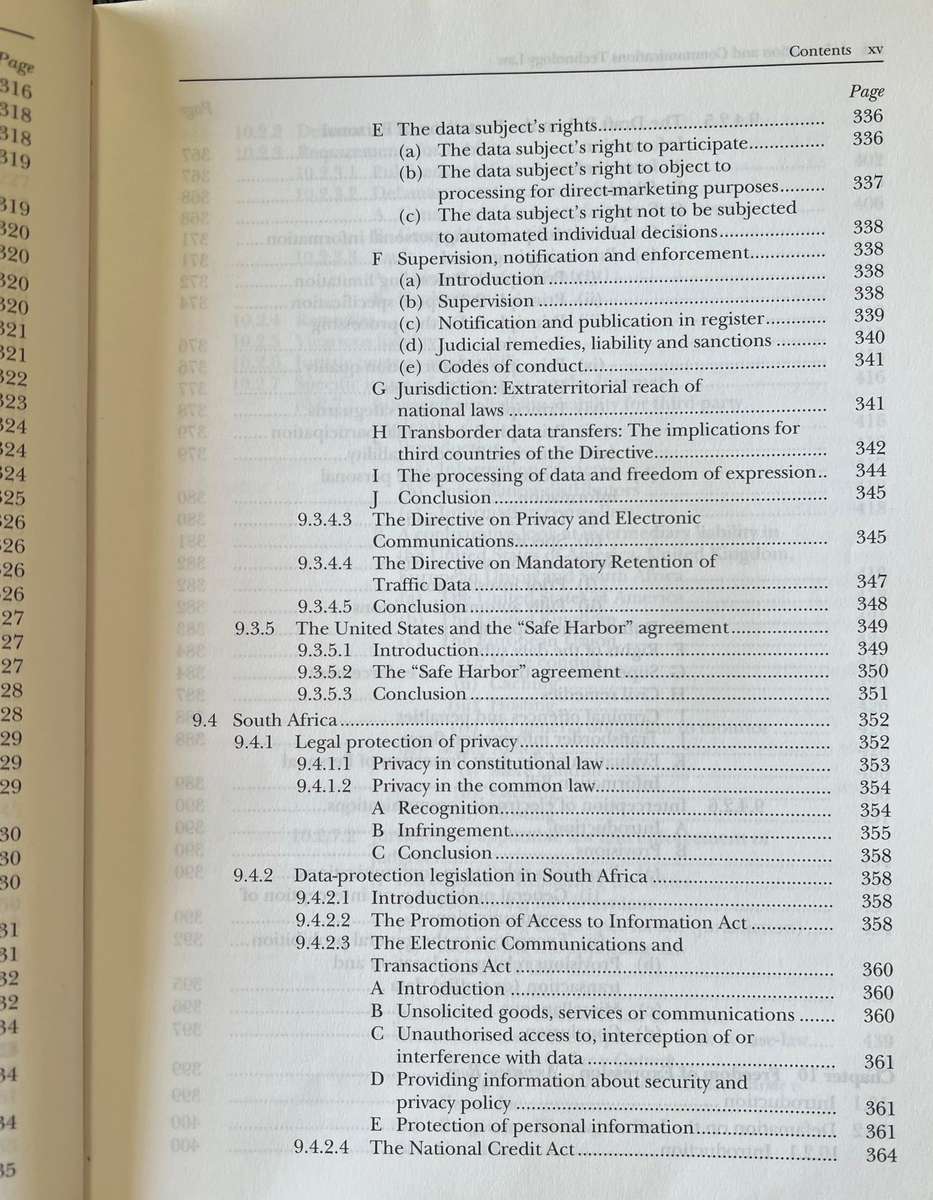 Information and Communications Technology Law by D van der Merwe, A Roos, T Pistorius and S Eiselen