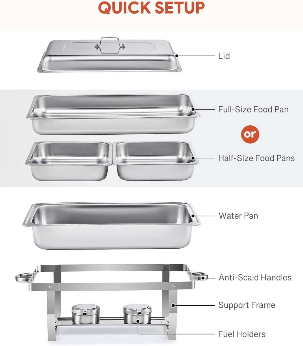 Stainless Steel Food Warming Double Pan Chafing Dish (read the description)