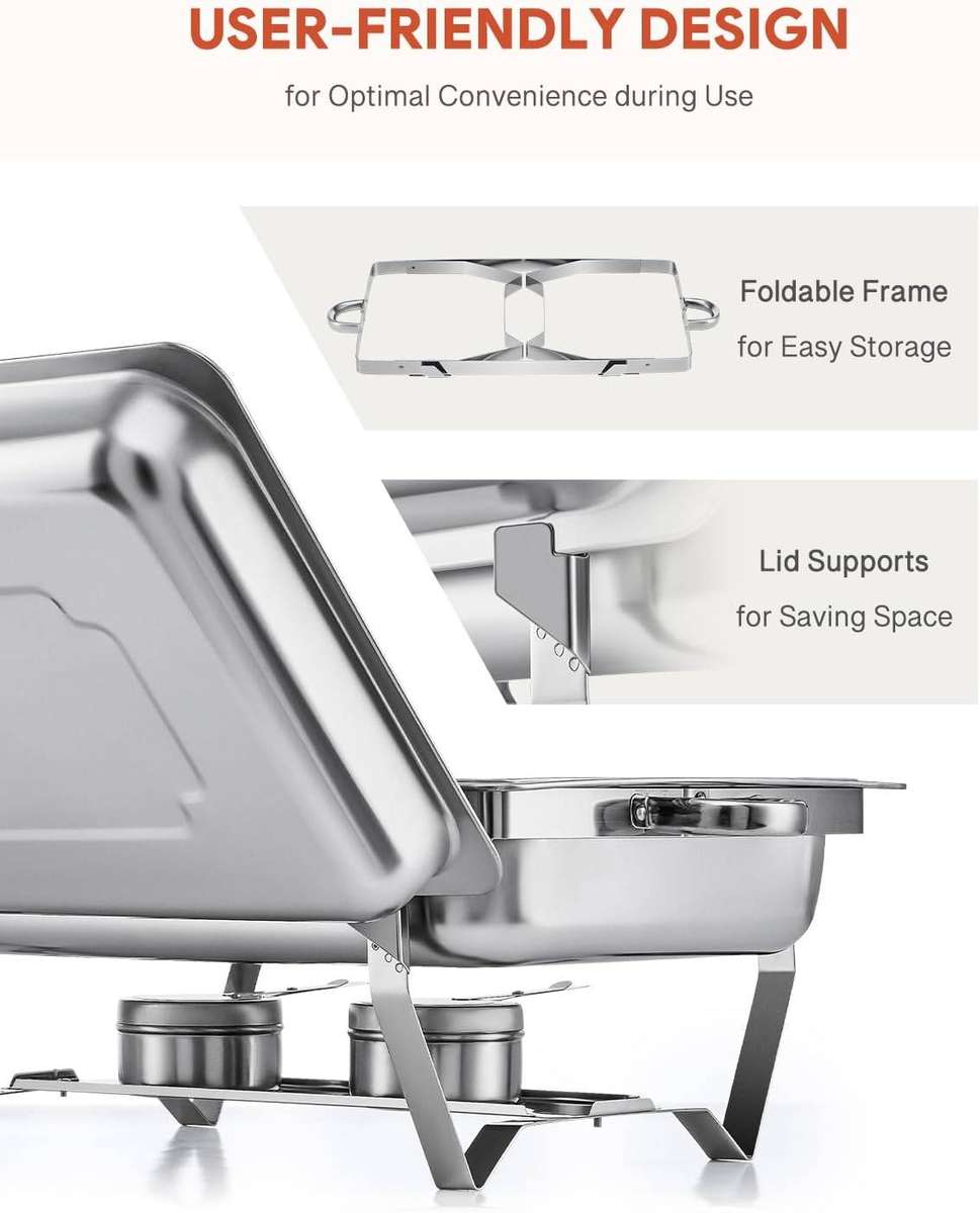 Stainless Steel Food Warming Double Pan Chafing Dish (read the description)
