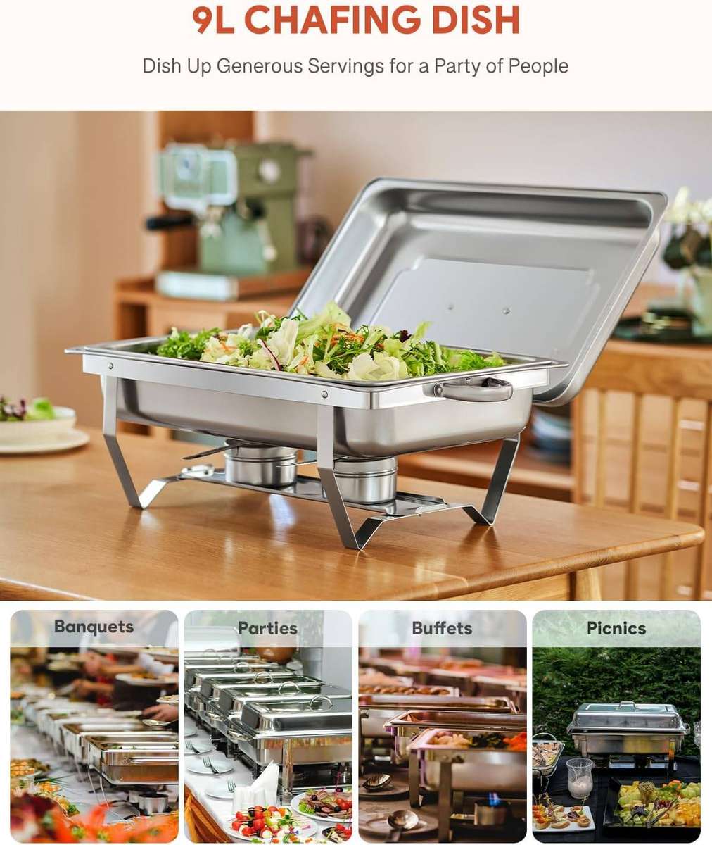 Stainless Steel Food Warming Double Pan Chafing Dish (read the description)