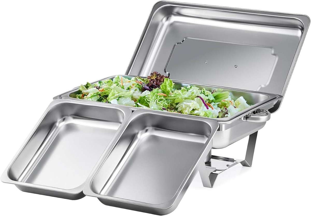 Stainless Steel Food Warming Double Pan Chafing Dish (read the description)